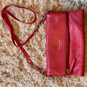 Fun Bright Pink Kate Spade leather cross body purse